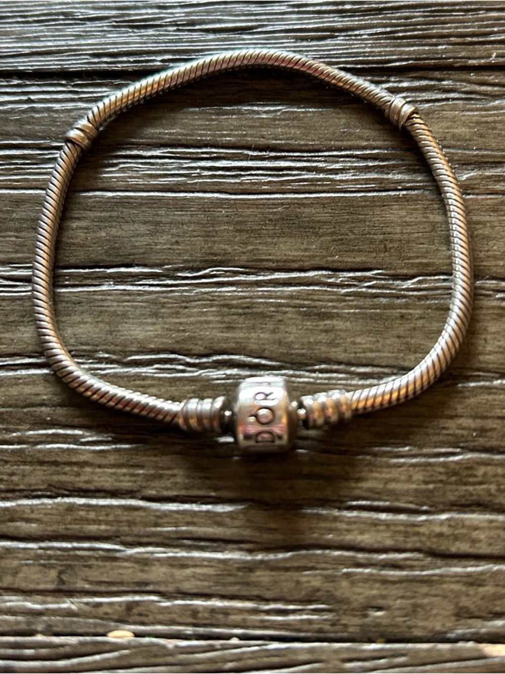 Classic Pandora Silver Snake Chain Bracelet with  Barrel Clasp